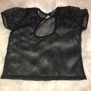 Black mesh Charlotte Russe top